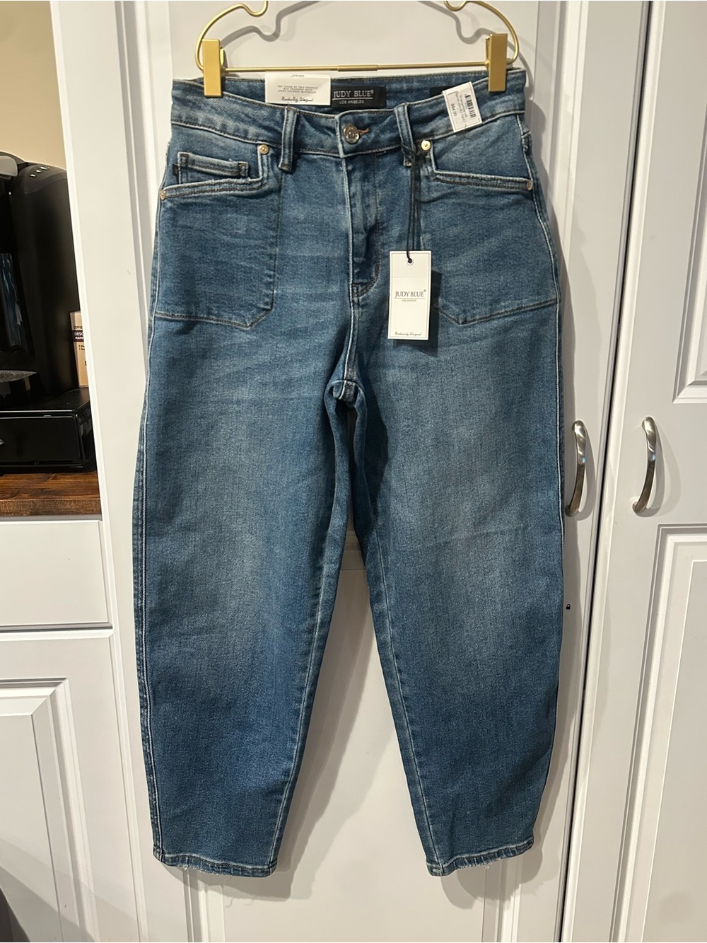 Judy Blue NWT High-Rise Barrel Jeans Dark Wash Size 1/25